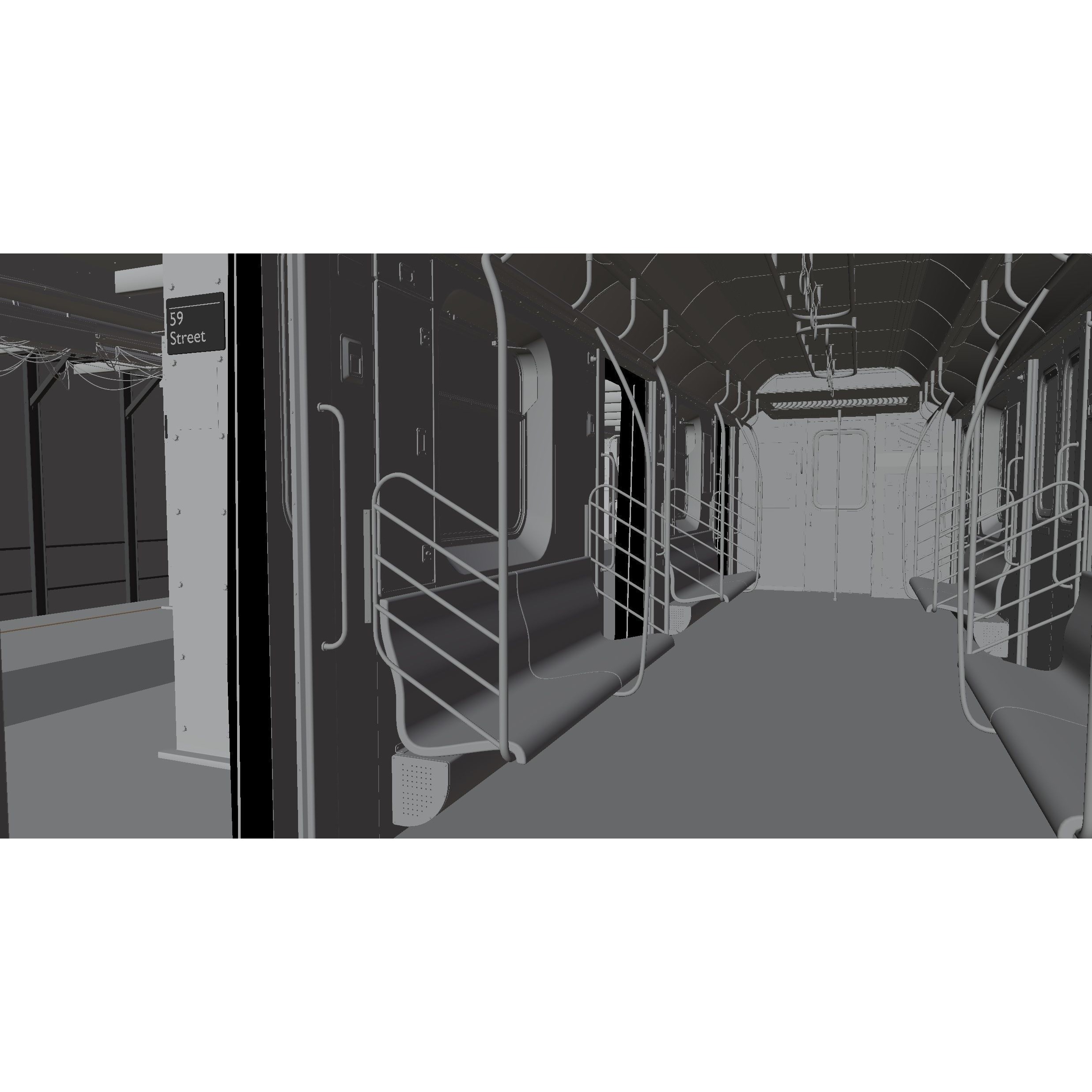 Subway Station - Low-Poly Game-Ready 3D Model - View 17