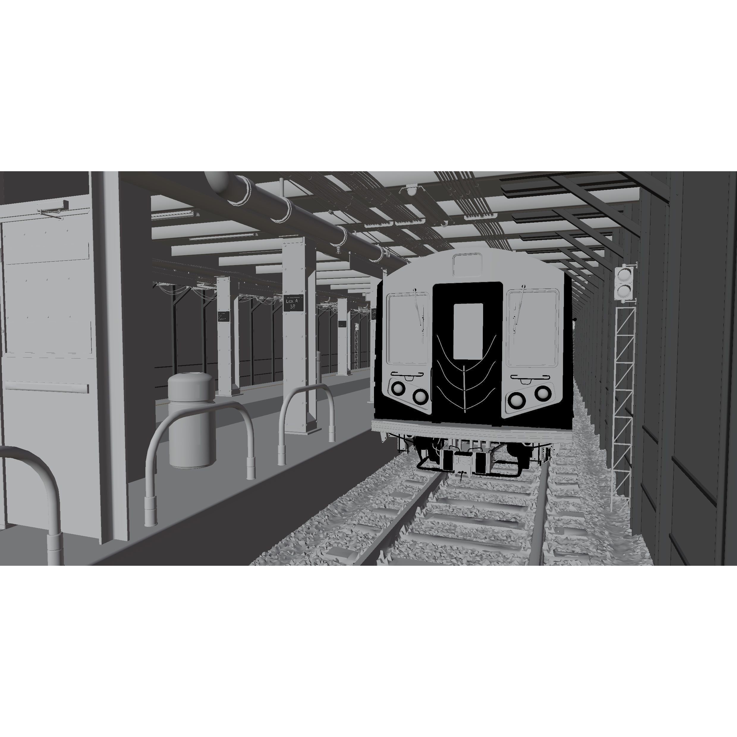 Subway Station - Low-Poly Game-Ready 3D Model - View 18
