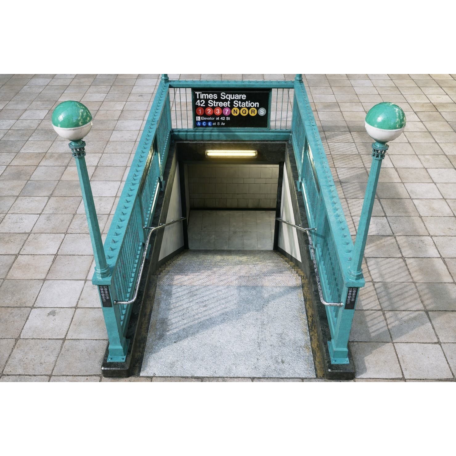 Subway Station - Low-Poly Game-Ready 3D Model - View 20