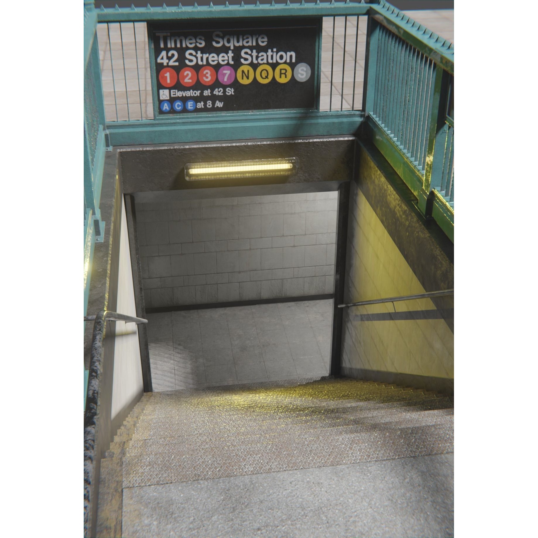 Subway Station - Low-Poly Game-Ready 3D Model - View 21