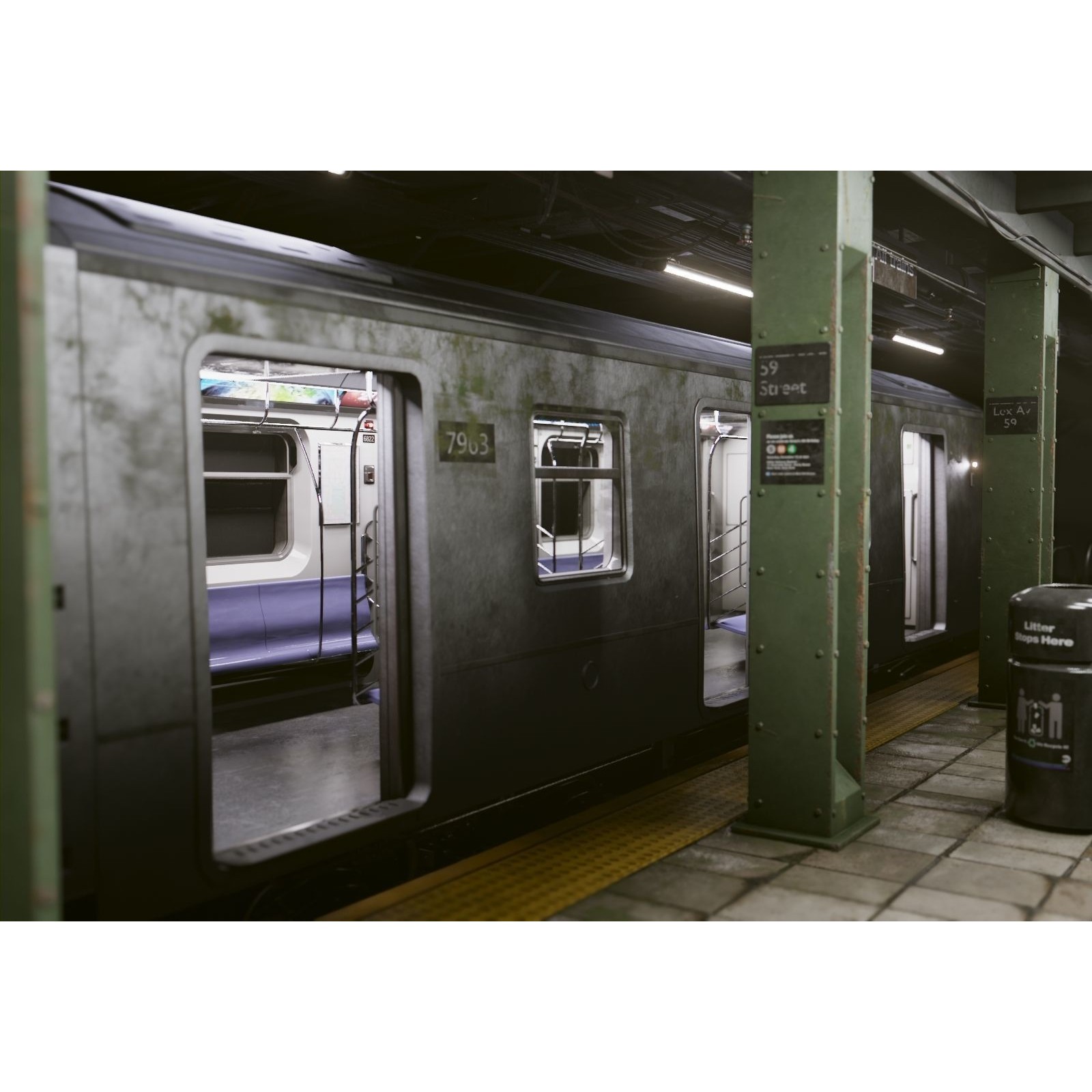 Subway Station - Low-Poly Game-Ready 3D Model - View 3