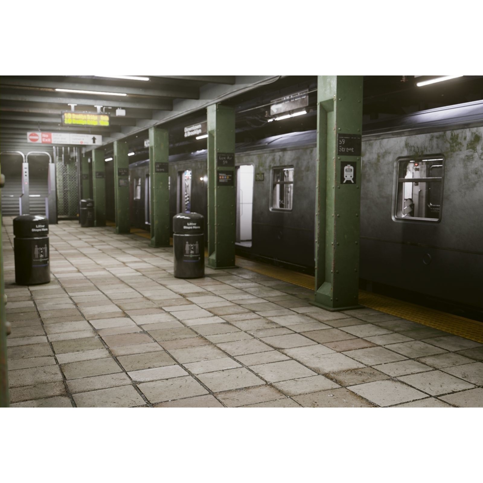 Subway Station - Low-Poly Game-Ready 3D Model - View 7