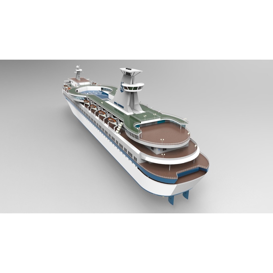 Sun Viking Cruise Ship 3D Model – Historical Watercraft, FBX, PBR