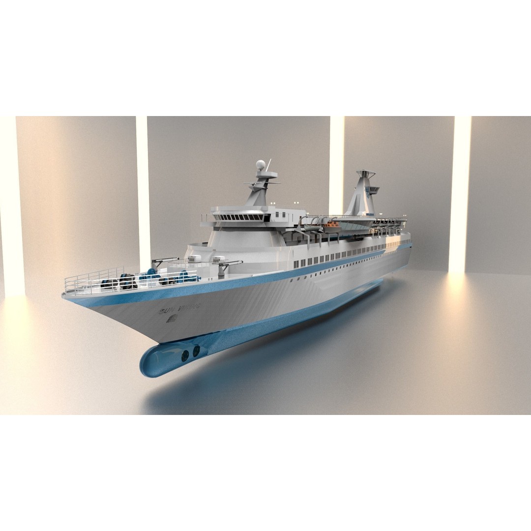 Sun Viking Cruise Ship 3D Model – Historical Watercraft, FBX, PBR - View 12