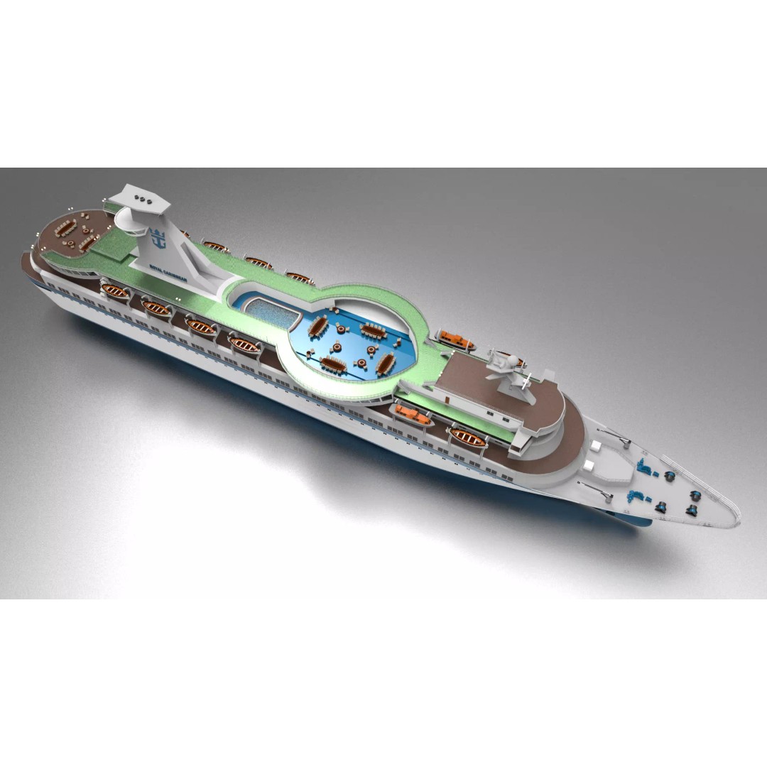Sun Viking Cruise Ship 3D Model – Historical Watercraft, FBX, PBR - View 2