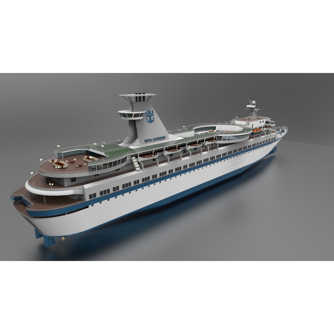 Sun Viking Cruise Ship 3D Model – Historical Watercraft, FBX, PBR - View 5