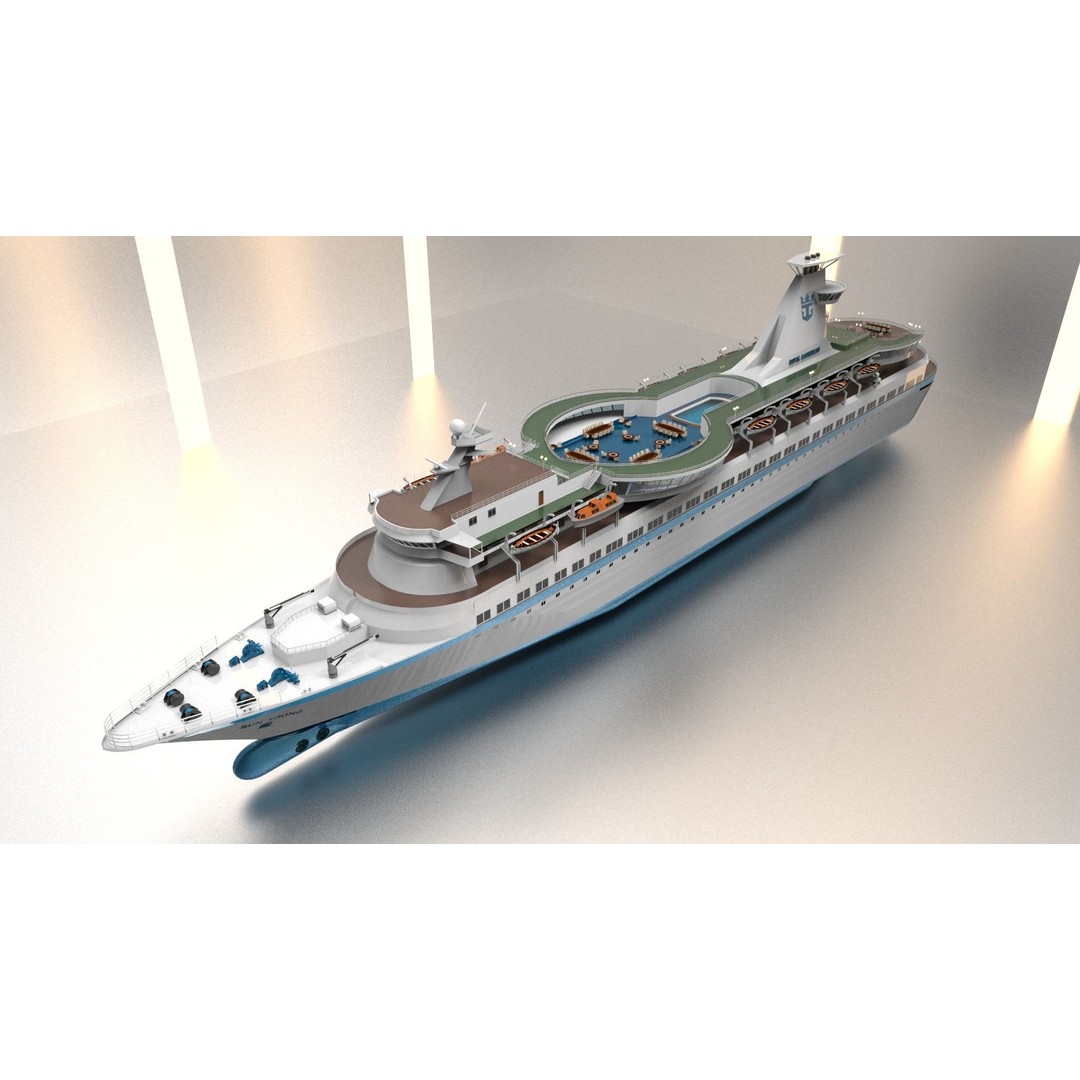 Sun Viking Cruise Ship 3D Model – Historical Watercraft, FBX, PBR - View 8