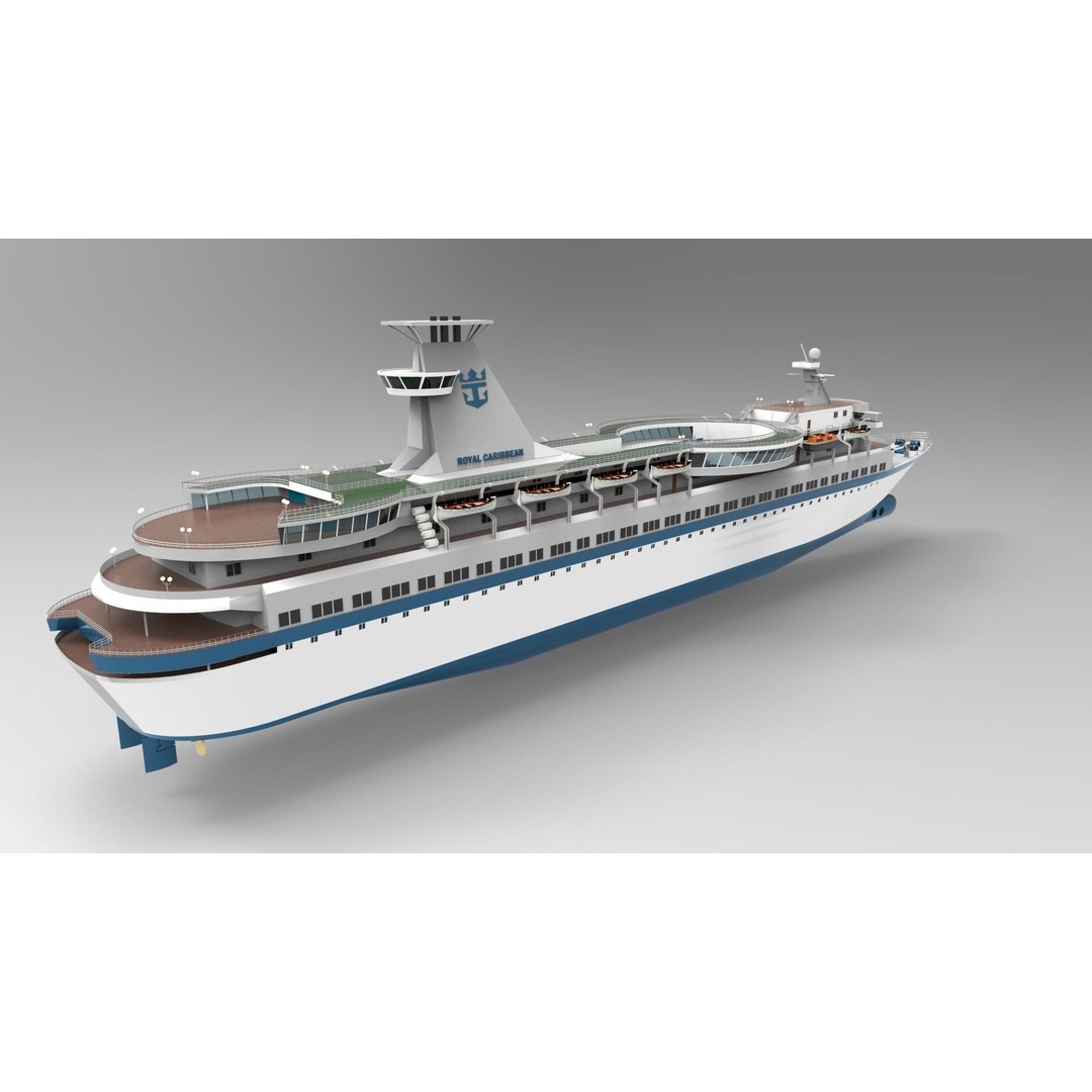 Sun Viking Cruise Ship 3D Model – Historical Watercraft, FBX, PBR - View 9