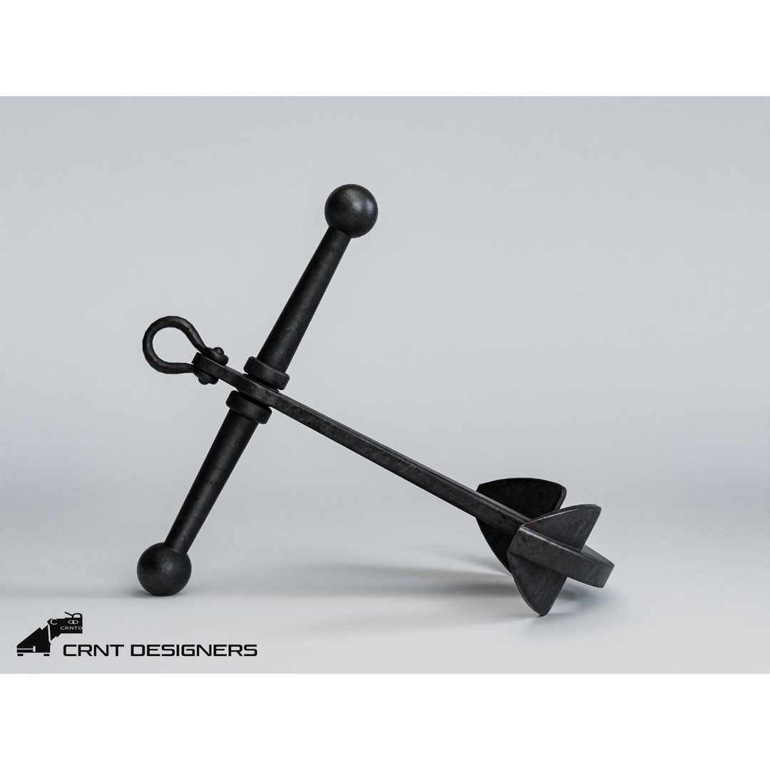 Ship Anchor 3D Model – Low Poly PBR Asset for Games, FBX, OBJ