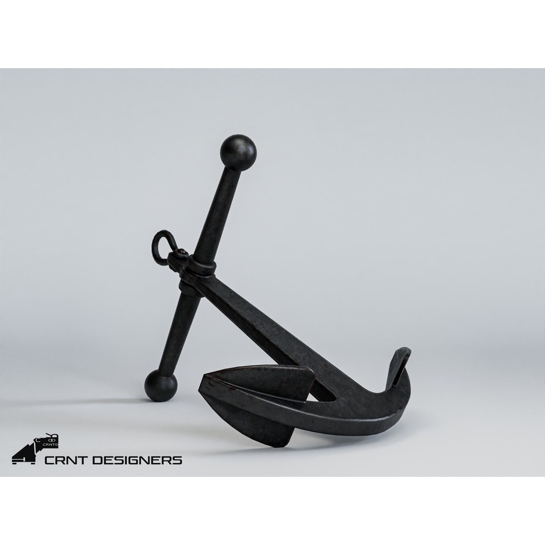 Ship Anchor 3D Model – Low Poly PBR Asset for Games, FBX, OBJ - View 10