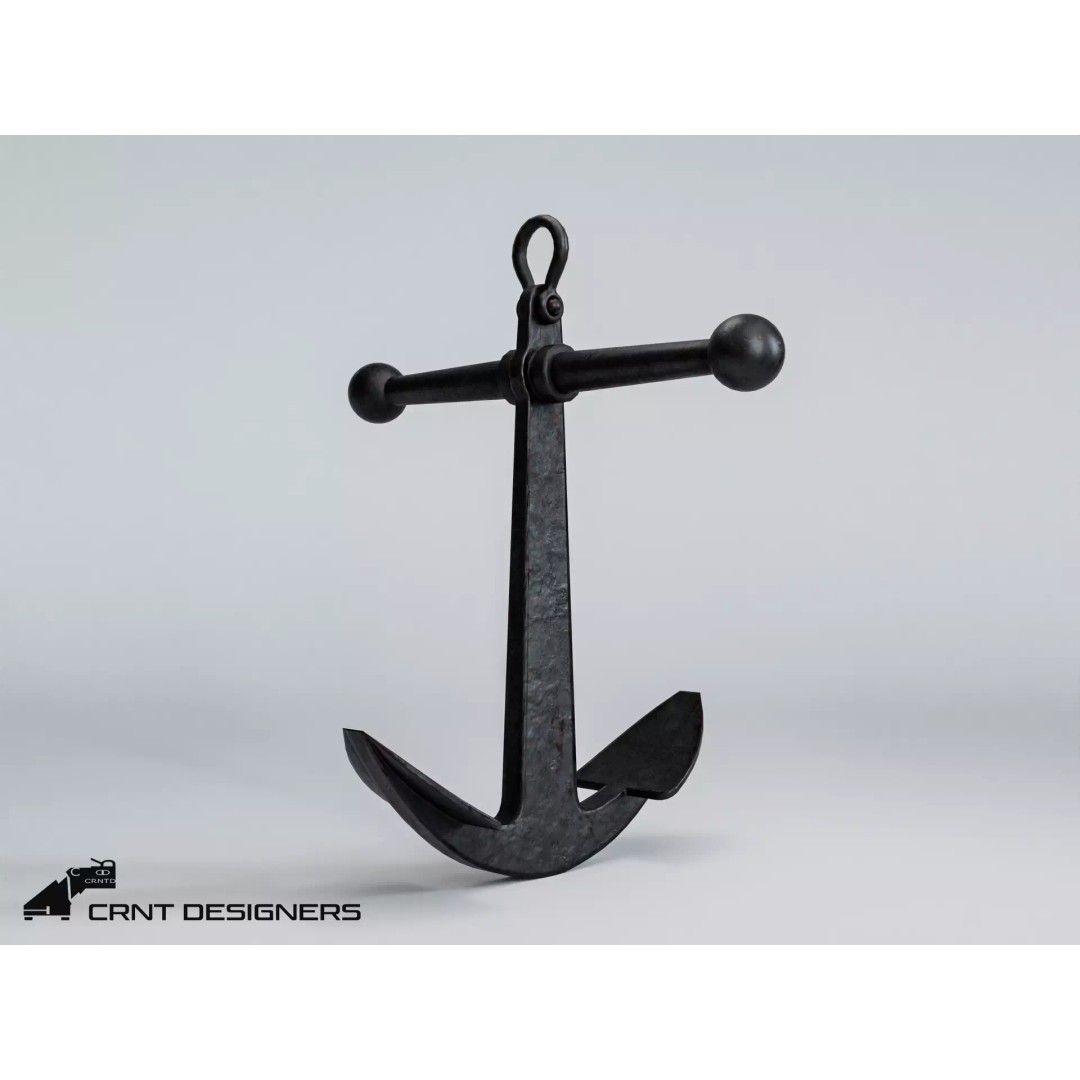 Ship Anchor 3D Model – Low Poly PBR Asset for Games, FBX, OBJ - View 3