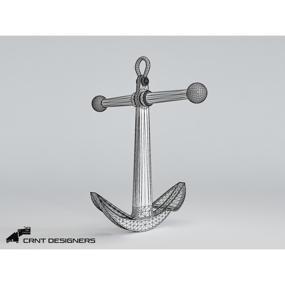 Ship Anchor 3D Model – Low Poly PBR Asset for Games, FBX, OBJ - View 4