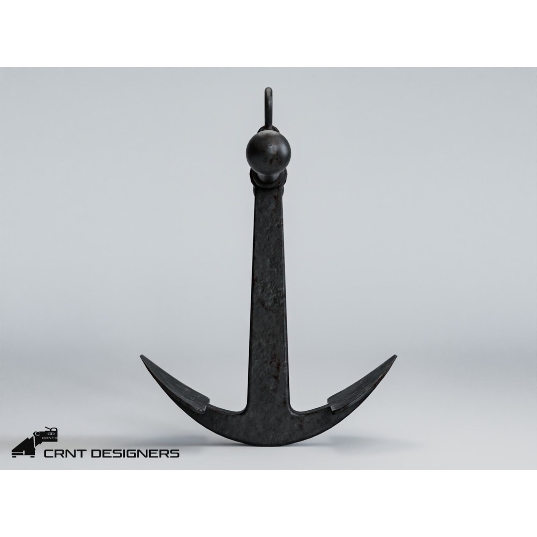 Ship Anchor 3D Model – Low Poly PBR Asset for Games, FBX, OBJ - View 5