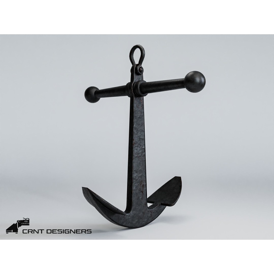 Ship Anchor 3D Model – Low Poly PBR Asset for Games, FBX, OBJ - View 7