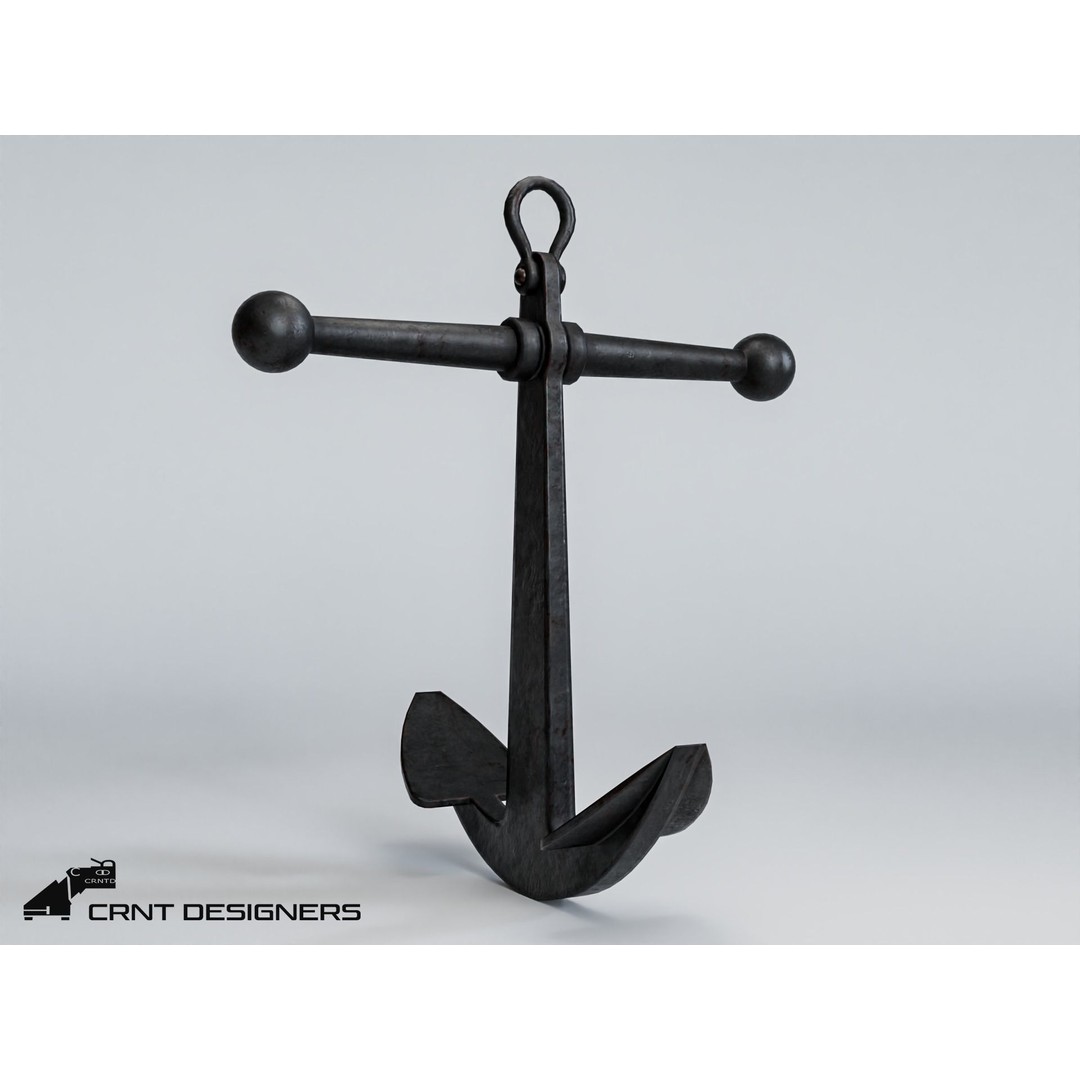 Ship Anchor 3D Model – Low Poly PBR Asset for Games, FBX, OBJ - View 8