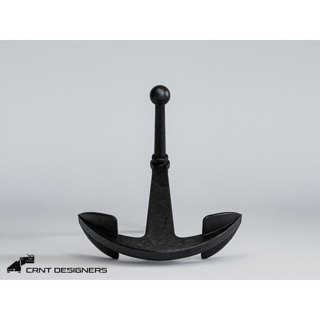 Ship Anchor 3D Model – Low Poly PBR Asset for Games, FBX, OBJ - View 9
