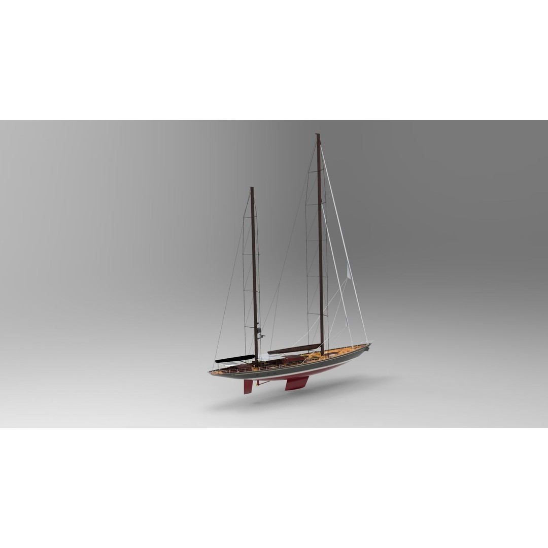 Vitters Sailing Yacht 3D Model – High Poly Animated Watercraft, FBX, OBJ