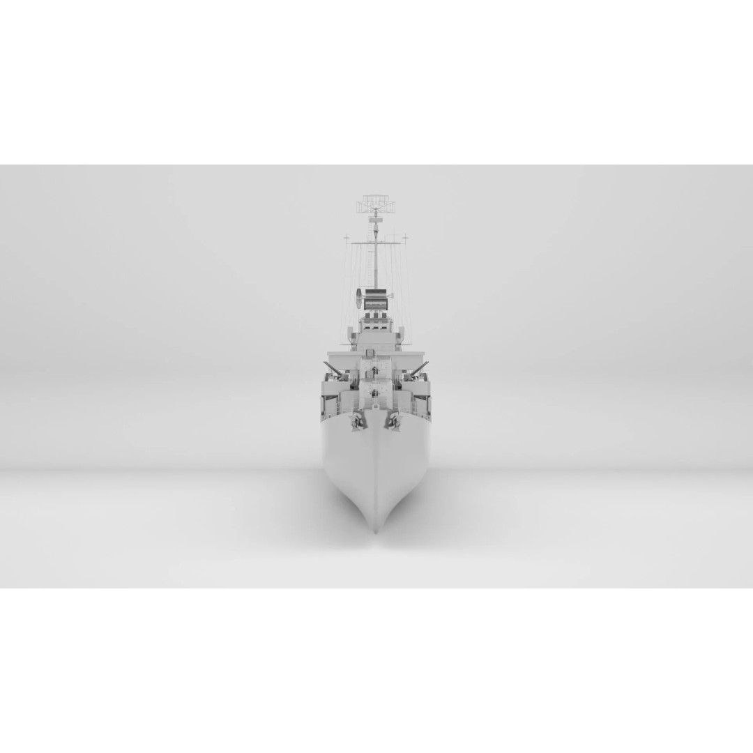 USS Hoel DD-533 3D Model – Fletcher Class Destroyer, Rigged, FBX - View 13