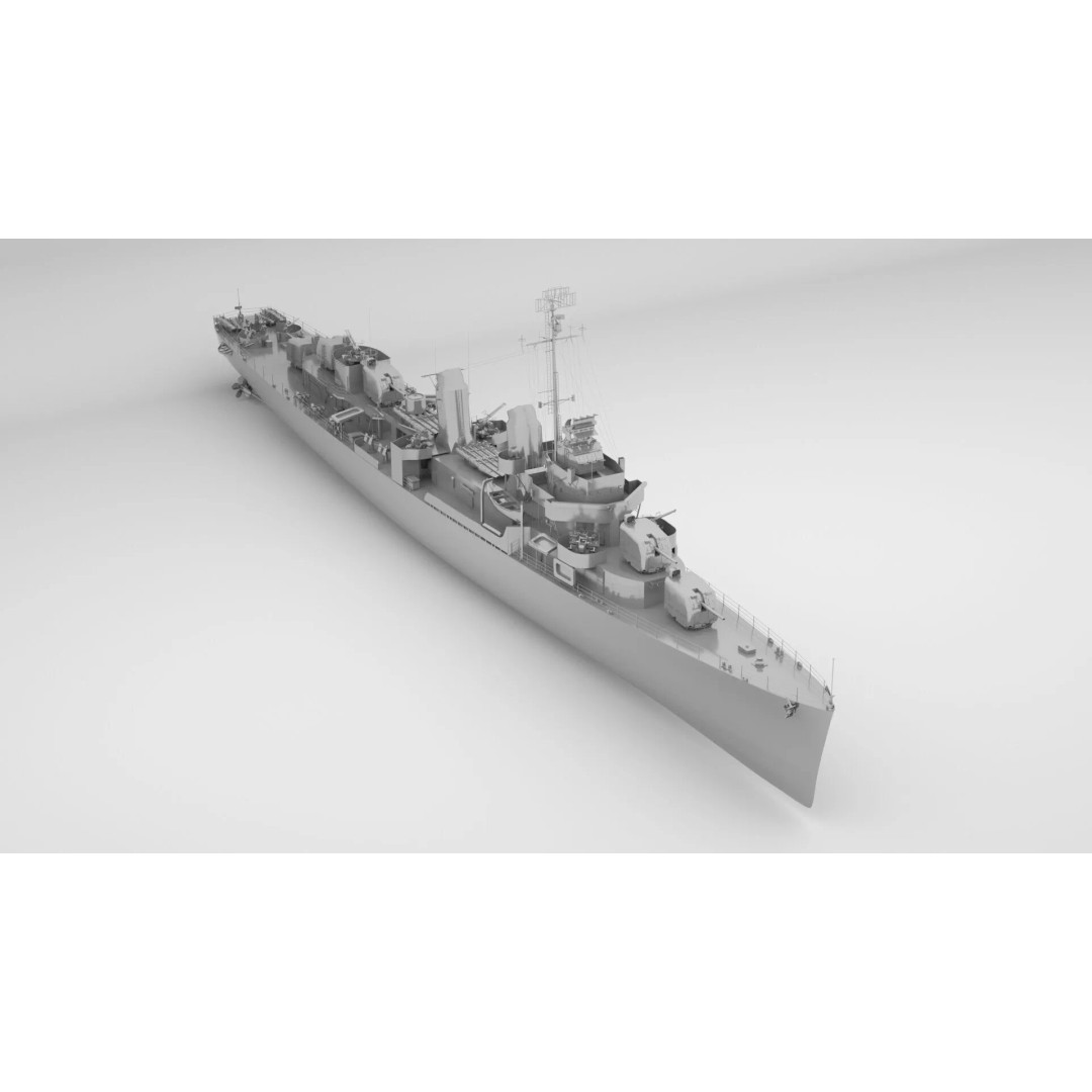 USS Hoel DD-533 3D Model – Fletcher Class Destroyer, Rigged, FBX - View 2