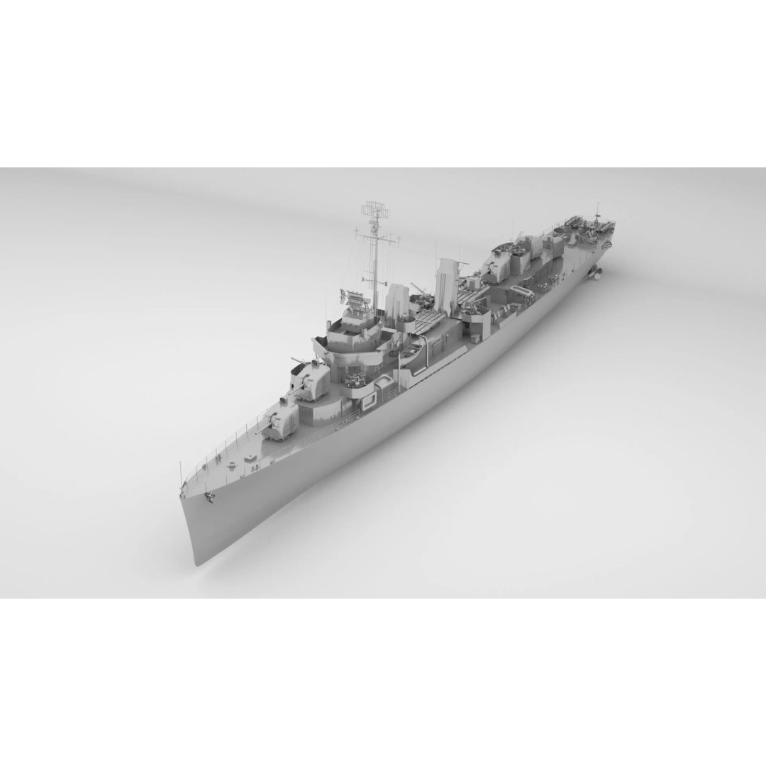 USS Hoel DD-533 3D Model – Fletcher Class Destroyer, Rigged, FBX - View 3