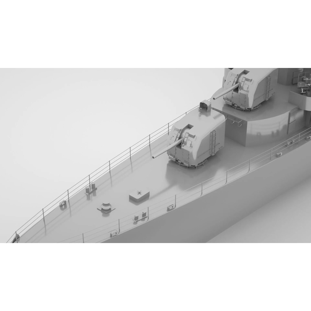 USS Hoel DD-533 3D Model – Fletcher Class Destroyer, Rigged, FBX - View 5