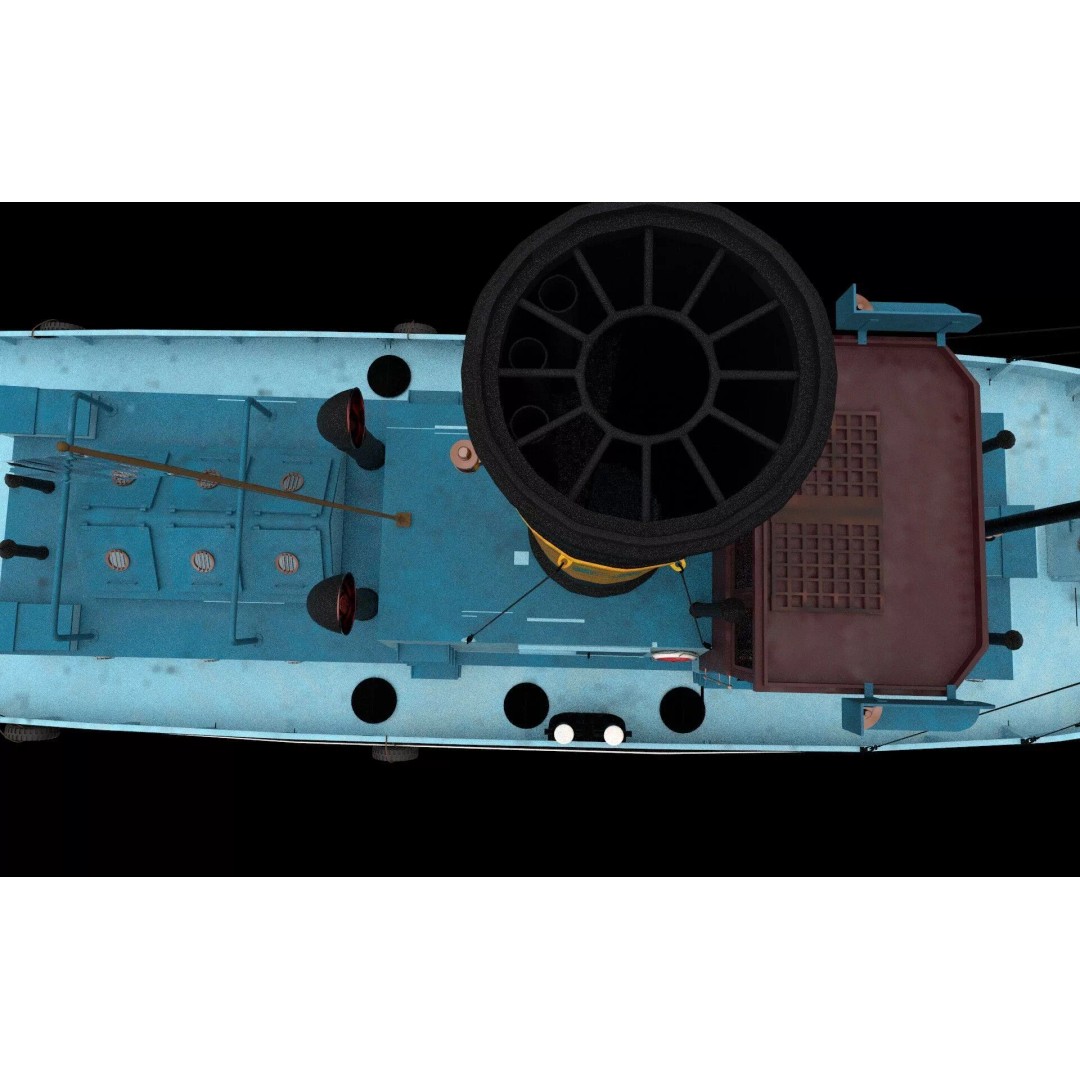 Tugboat 3D Model – Low Poly Historic Vessel with Textures