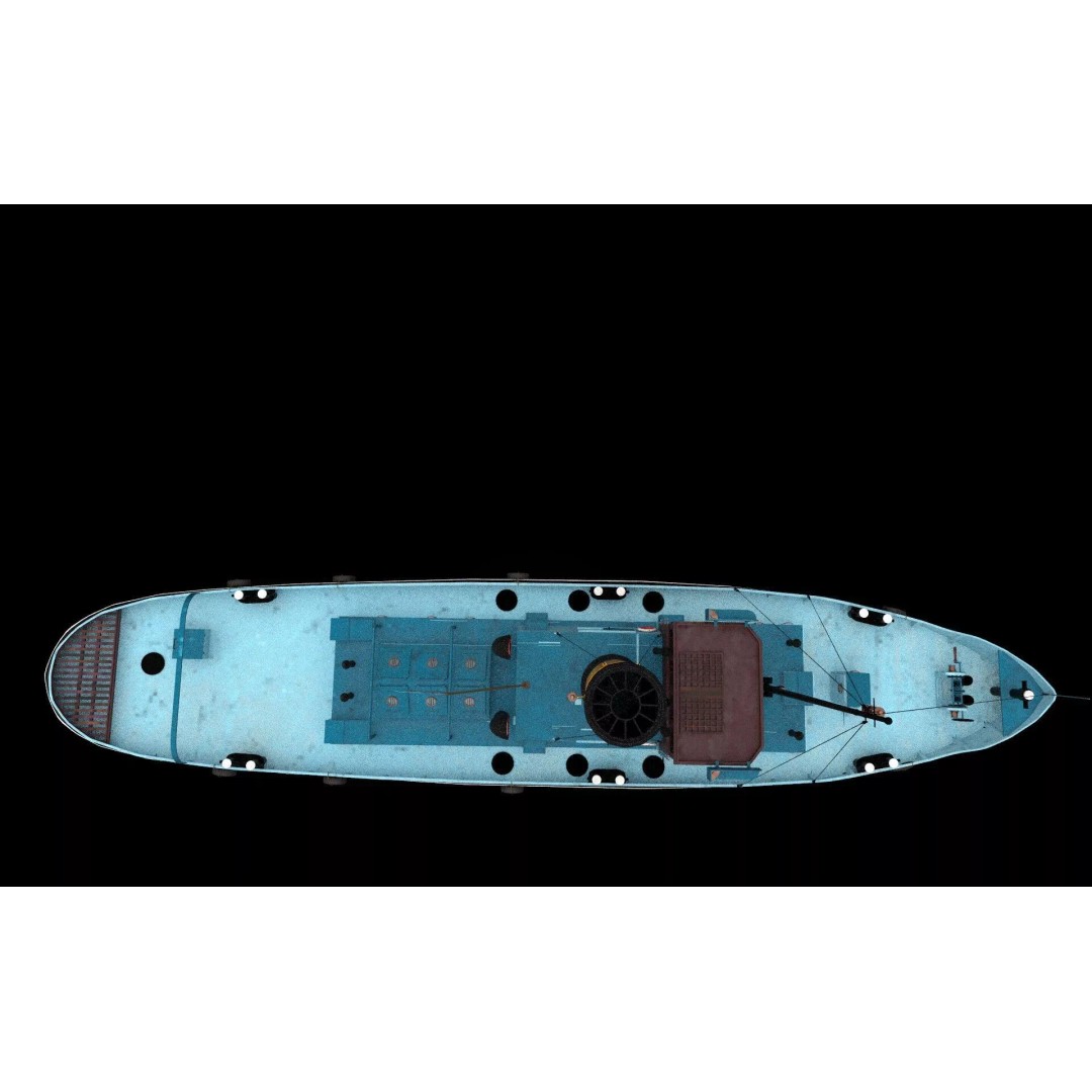 Tugboat 3D Model – Low Poly Historic Vessel with Textures - View 10