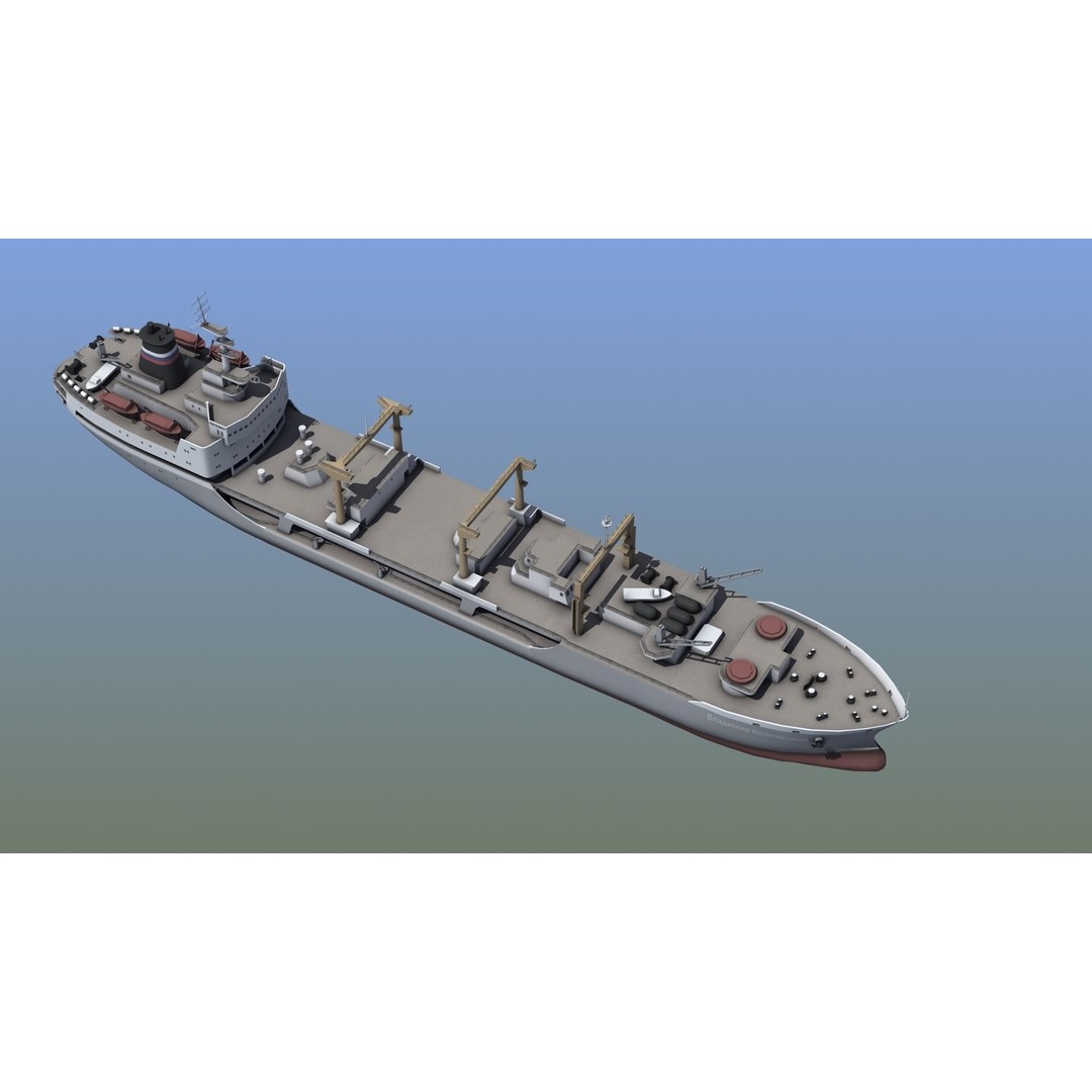 Boris Chilikin Fleet Oiler 3D Model – PBR Supply Ship, FBX, OBJ - View 10