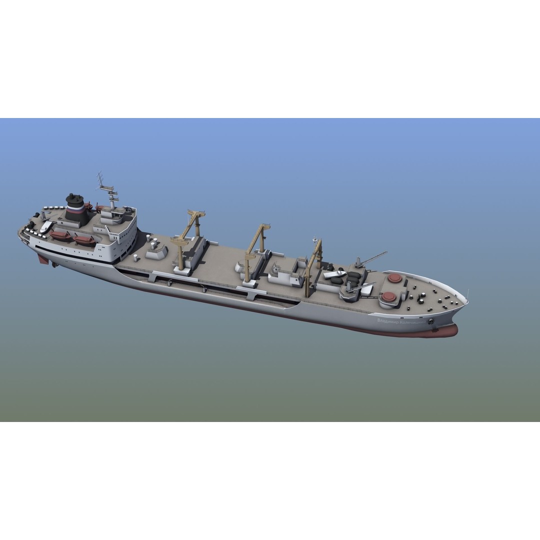 Boris Chilikin Fleet Oiler 3D Model – PBR Supply Ship, FBX, OBJ - View 11