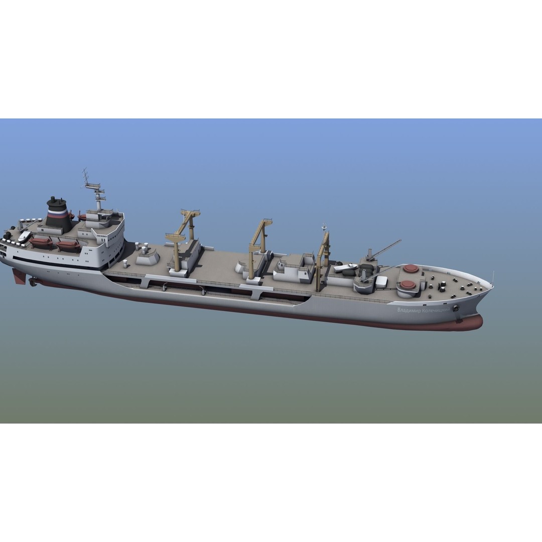 Boris Chilikin Fleet Oiler 3D Model – PBR Supply Ship, FBX, OBJ - View 12
