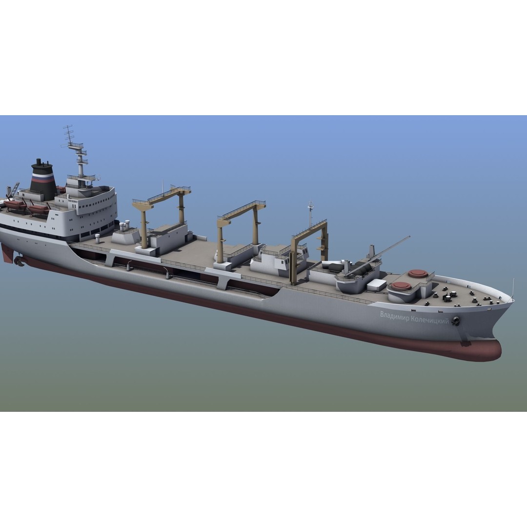 Boris Chilikin Fleet Oiler 3D Model – PBR Supply Ship, FBX, OBJ - View 13