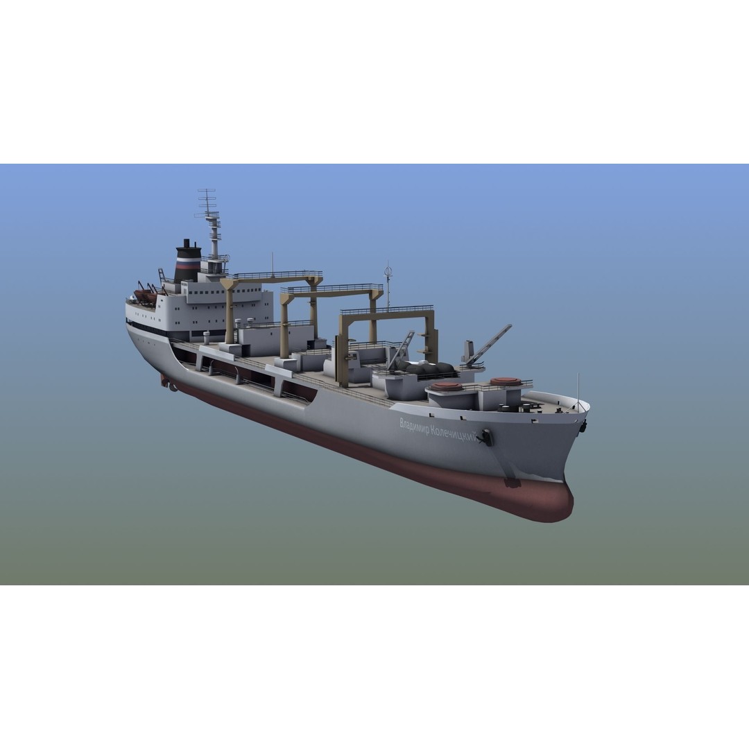 Boris Chilikin Fleet Oiler 3D Model – PBR Supply Ship, FBX, OBJ - View 14