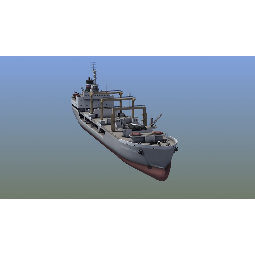 Boris Chilikin Fleet Oiler 3D Model – PBR Supply Ship, FBX, OBJ - View 15