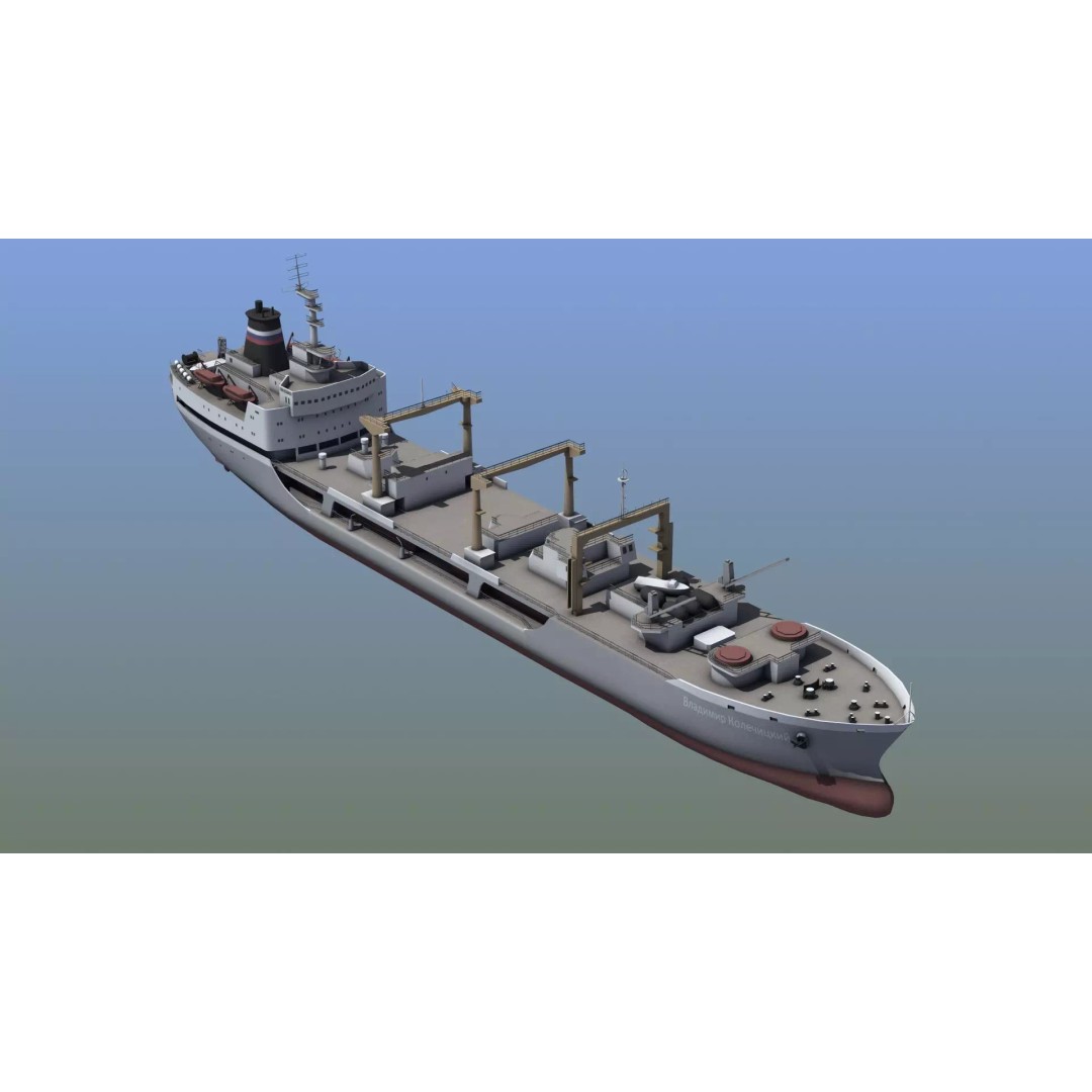 Boris Chilikin Fleet Oiler 3D Model – PBR Supply Ship, FBX, OBJ - View 2