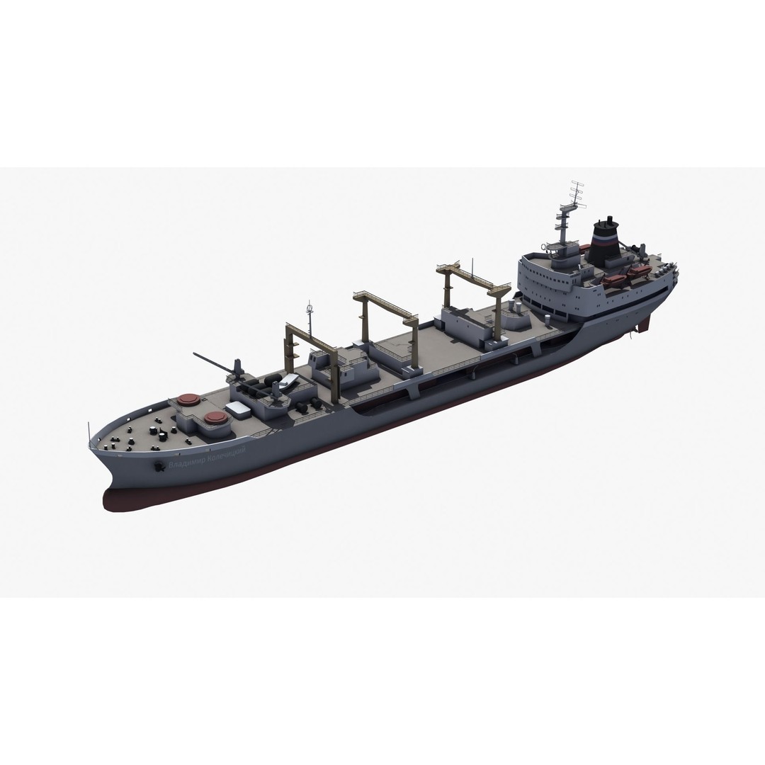 Boris Chilikin Fleet Oiler 3D Model – PBR Supply Ship, FBX, OBJ - View 23