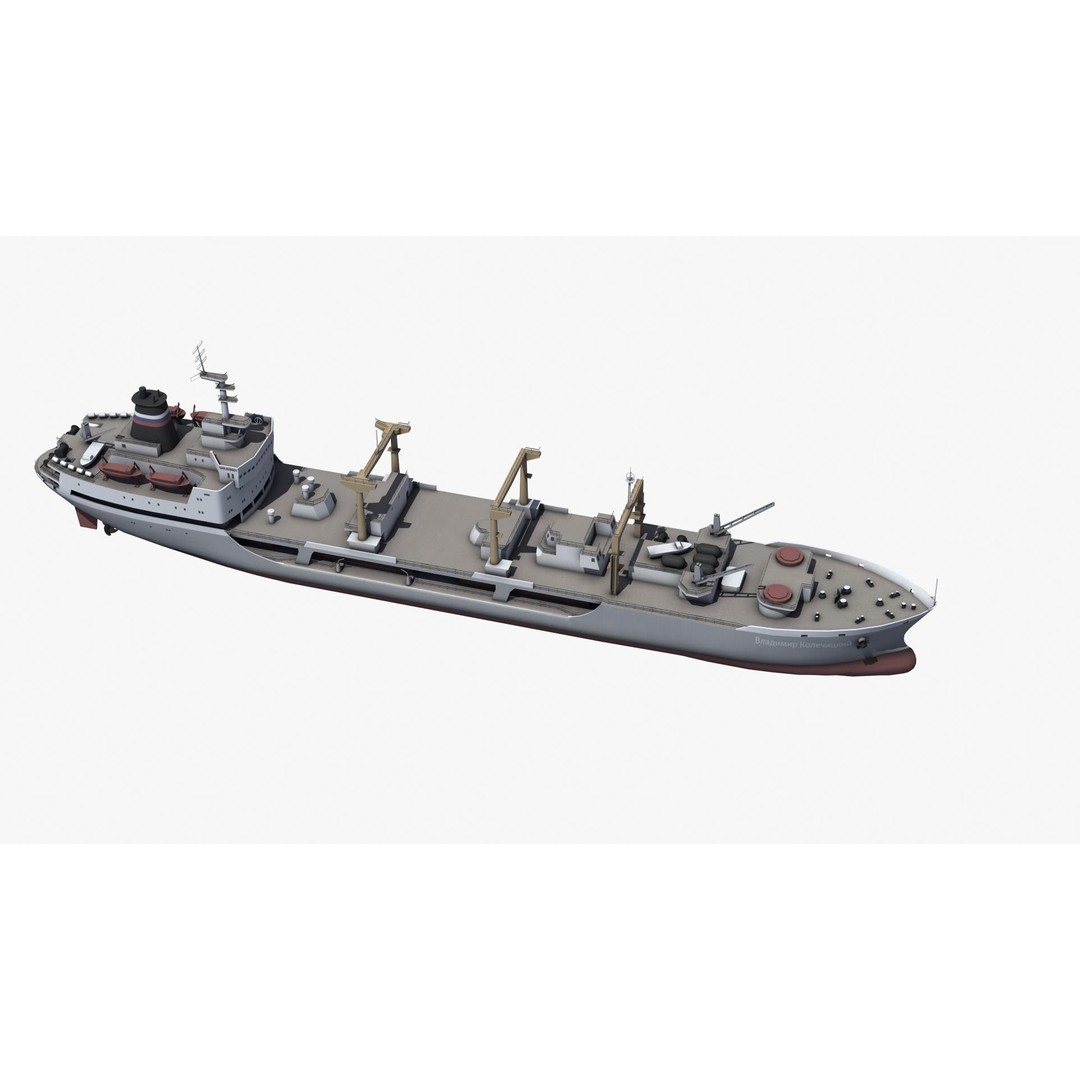 Boris Chilikin Fleet Oiler 3D Model – PBR Supply Ship, FBX, OBJ - View 30