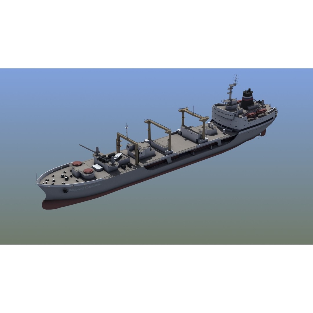 Boris Chilikin Fleet Oiler 3D Model – PBR Supply Ship, FBX, OBJ - View 4