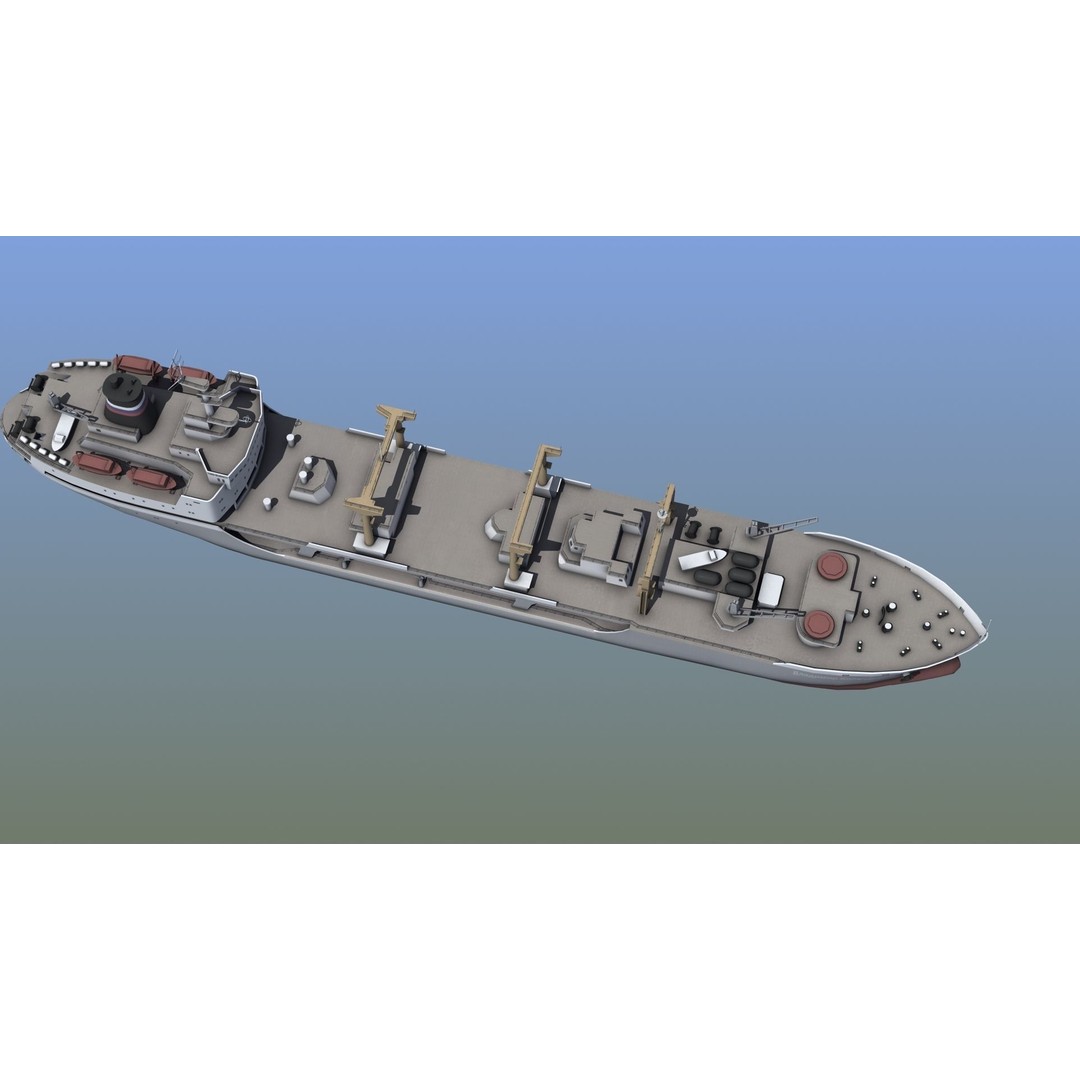 Boris Chilikin Fleet Oiler 3D Model – PBR Supply Ship, FBX, OBJ - View 6