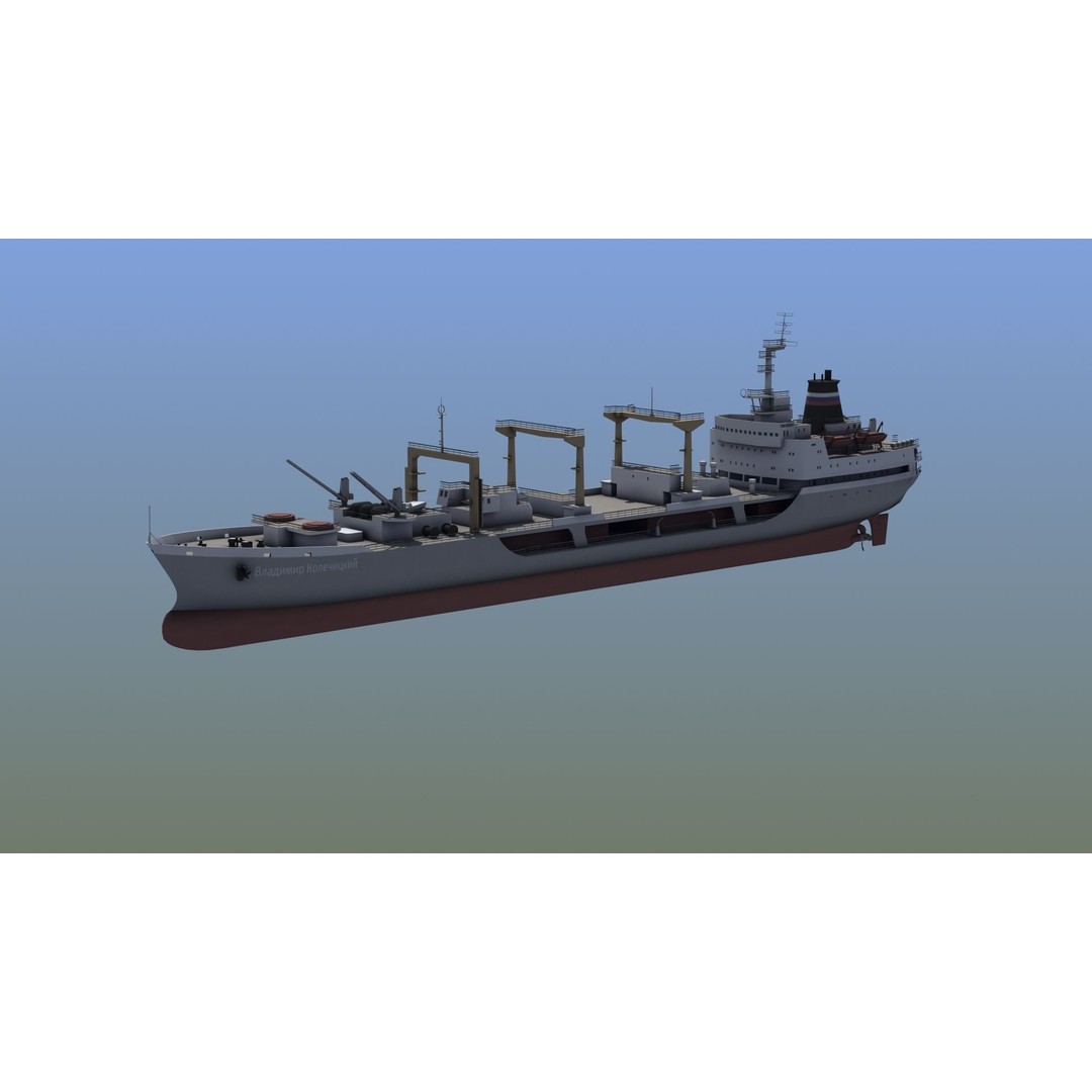 Boris Chilikin Fleet Oiler 3D Model – PBR Supply Ship, FBX, OBJ - View 8