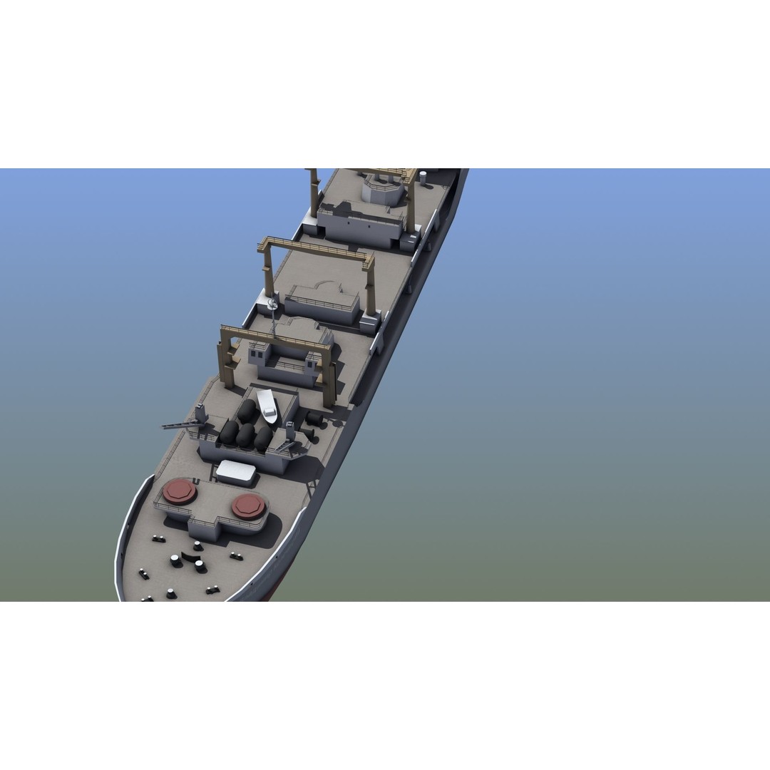 Boris Chilikin Fleet Oiler 3D Model – PBR Supply Ship, FBX, OBJ - View 9