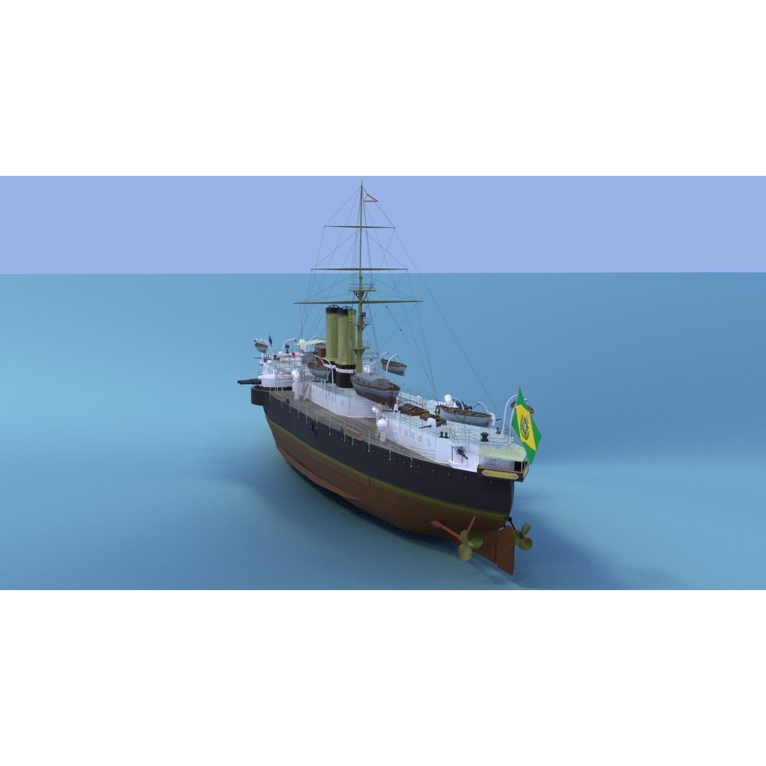 Battleship Riachuelo 3D Model – Low Poly Military Vessel, PBR Textures - View 17