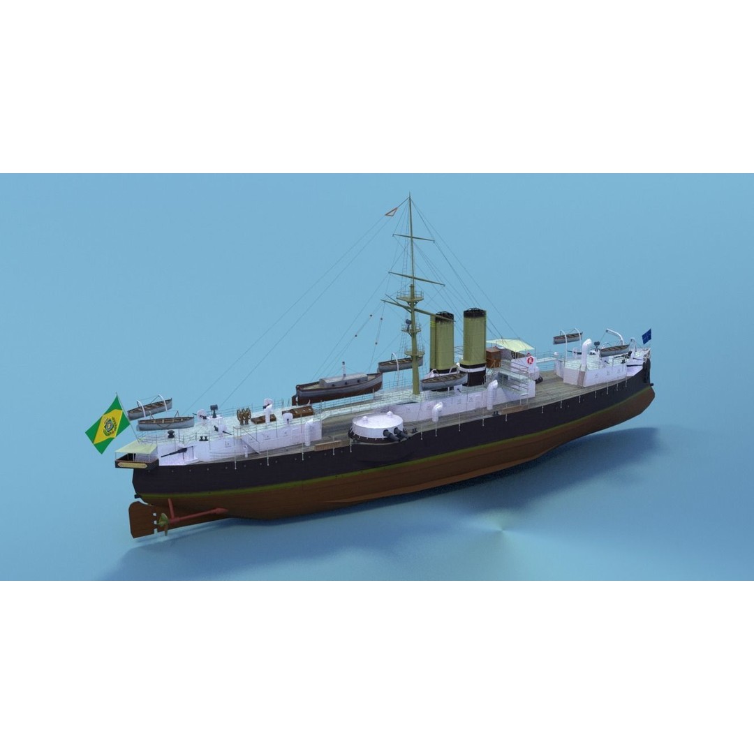 Battleship Riachuelo 3D Model – Low Poly Military Vessel, PBR Textures - View 19