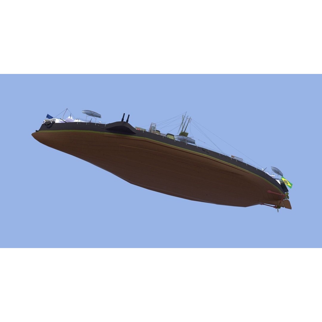 Battleship Riachuelo 3D Model – Low Poly Military Vessel, PBR Textures - View 24