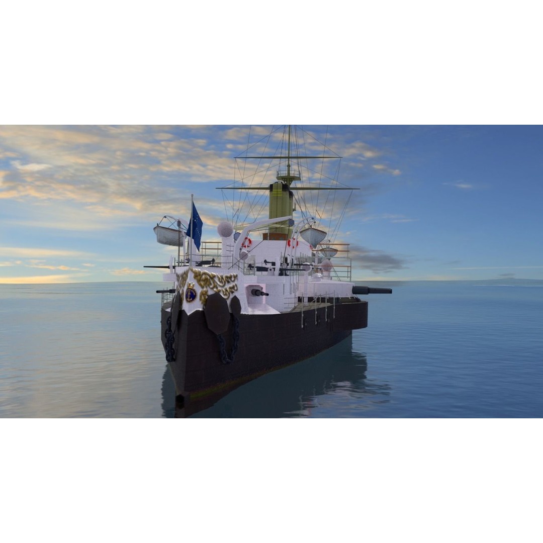Battleship Riachuelo 3D Model – Low Poly Military Vessel, PBR Textures - View 6