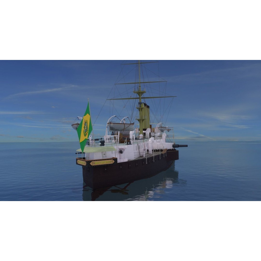 Battleship Riachuelo 3D Model – Low Poly Military Vessel, PBR Textures - View 8