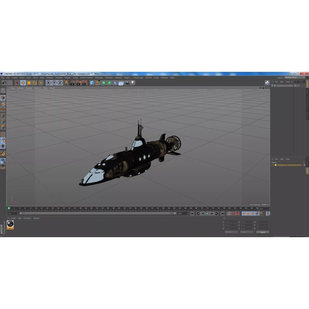 Steampunk Submarine 3D Model – High Poly PBR Asset, FBX, OBJ - View 31