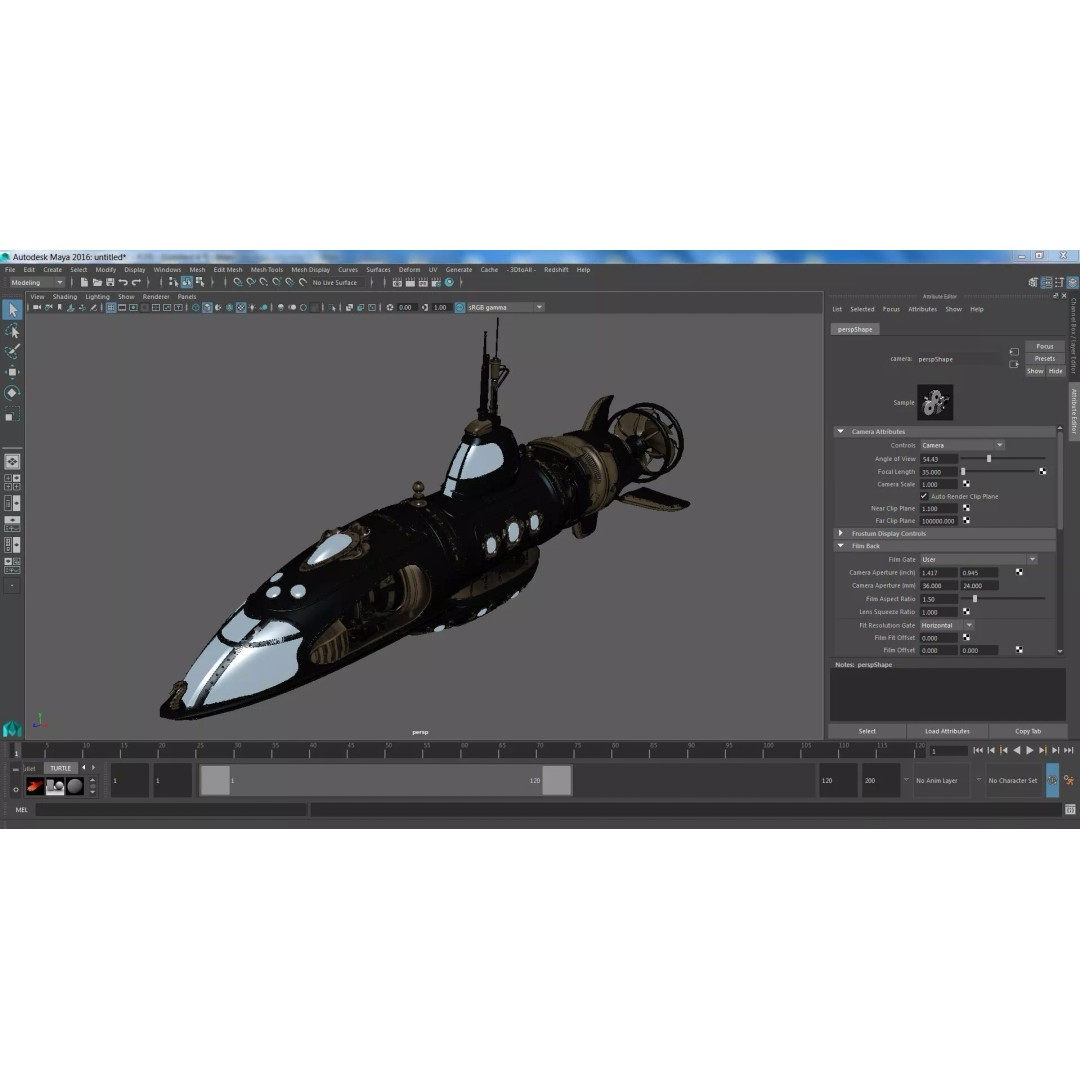Steampunk Submarine 3D Model – High Poly PBR Asset, FBX, OBJ - View 32