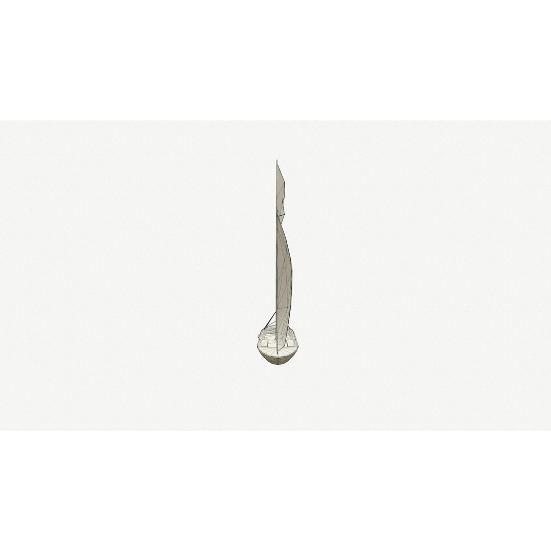 Sailboat 3D Model – Low Poly PBR Game Asset, FBX, OBJ - View 10