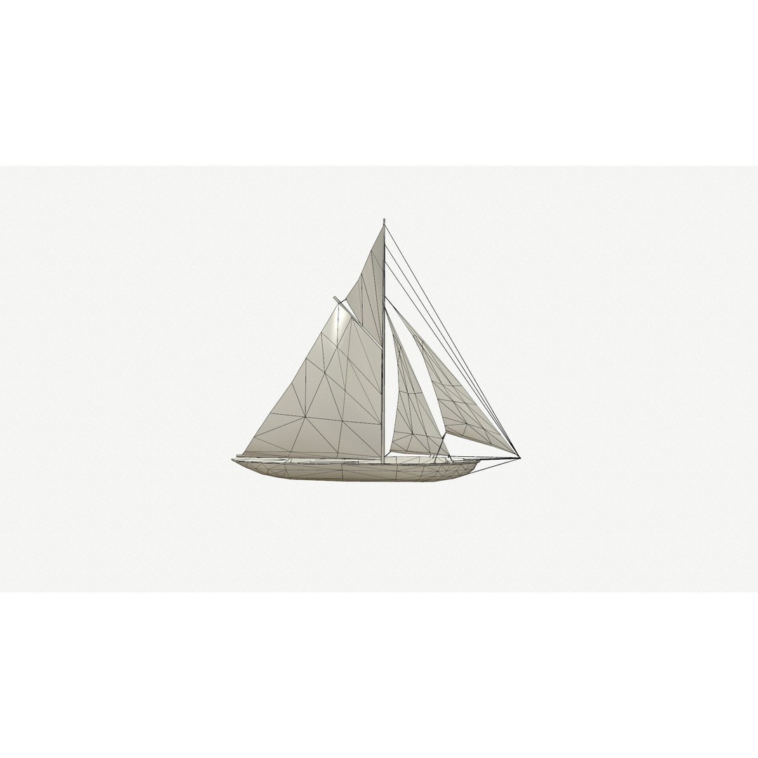 Sailboat 3D Model – Low Poly PBR Game Asset, FBX, OBJ - View 11