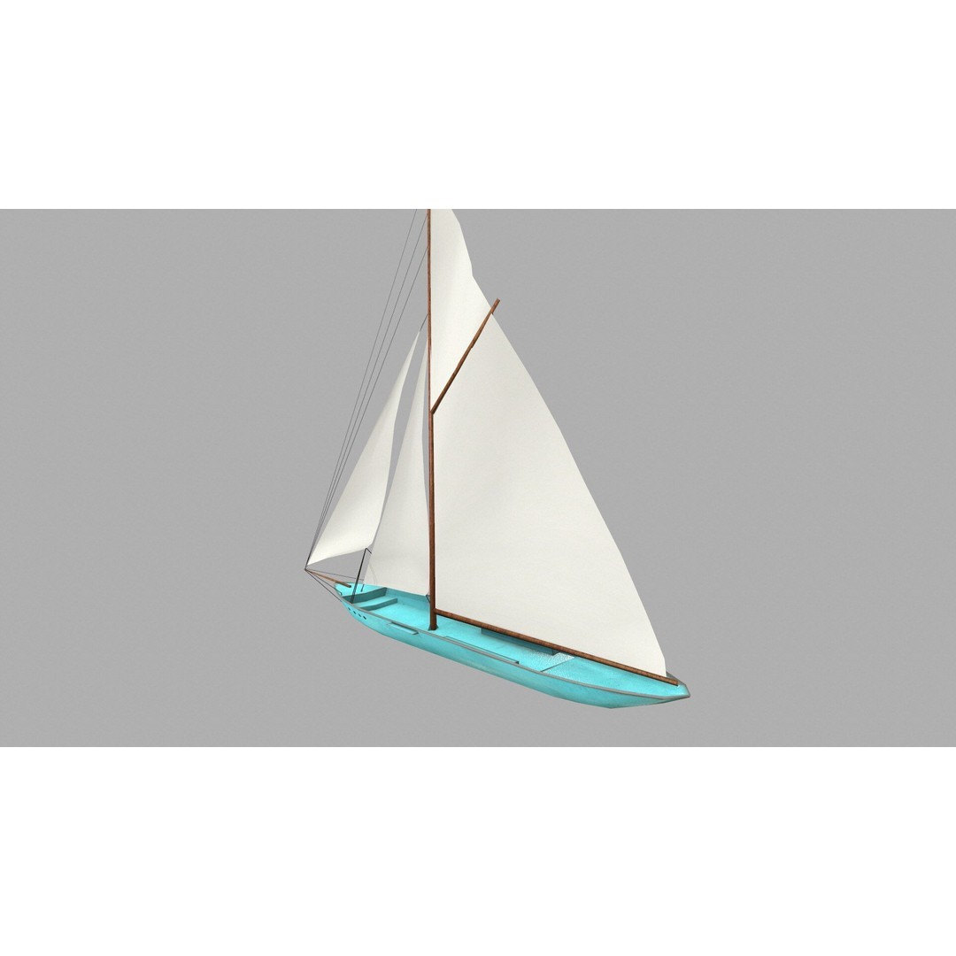 Sailboat 3D Model – Low Poly PBR Game Asset, FBX, OBJ - View 5